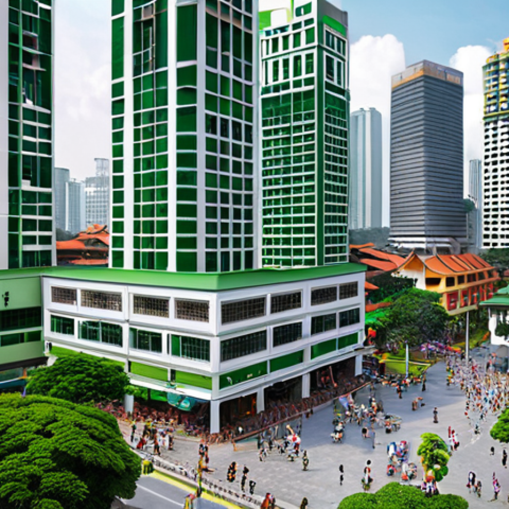 **

"A bustling Malaysian cityscape with modern skyscrapers and traditional shophouses blending seamlessly. Focus on green spaces and sustainable building designs. In the foreground, depict people from diverse backgrounds interacting in a vibrant public square. Show signs with Ringgit Malaysia (RM) values reflecting property prices and rental yields."

**